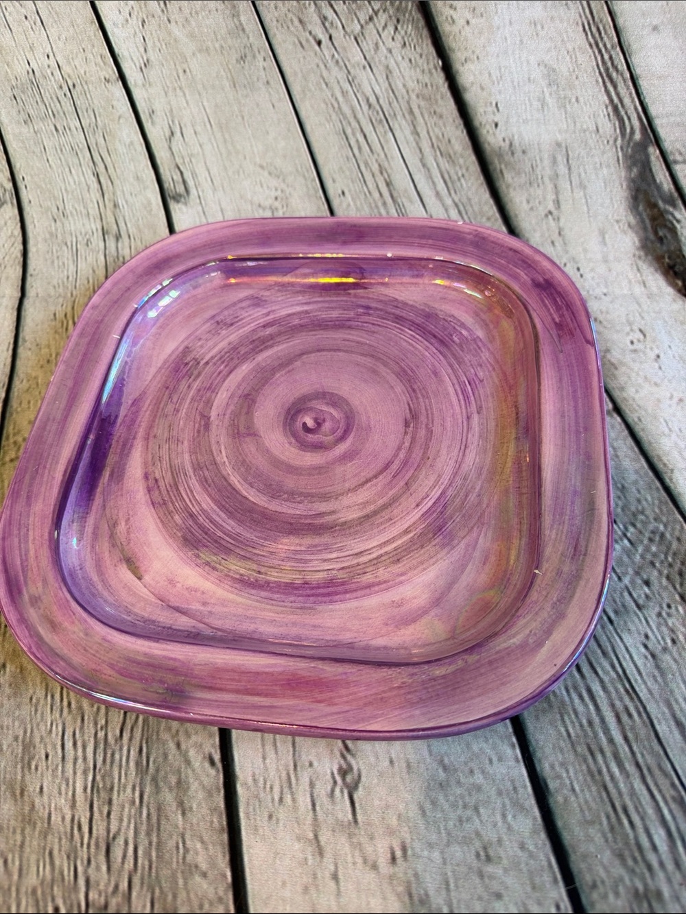 Furio Italy Purple Swirl Ceramic Serving Plate